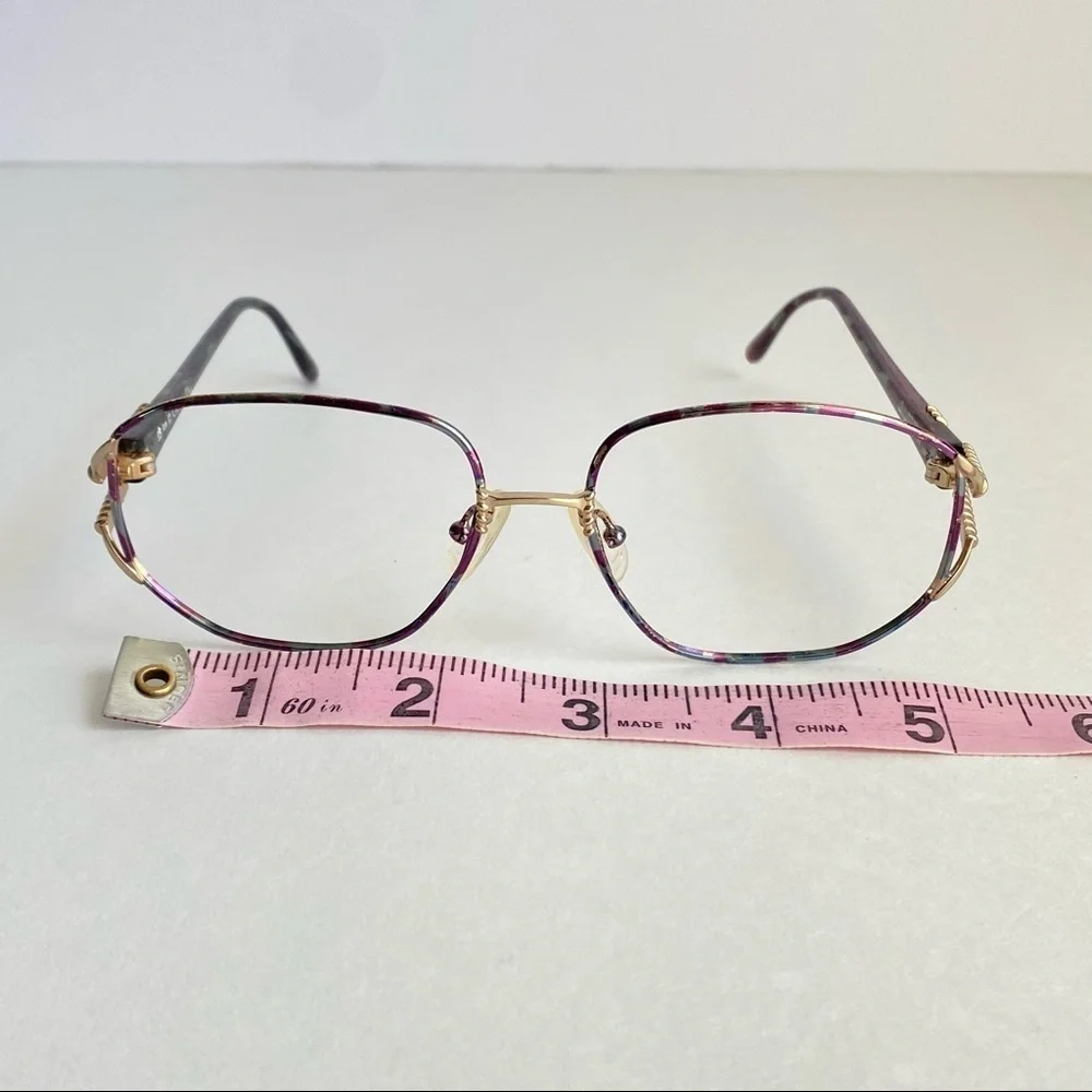 Vintage Christian Dior Eyeglasses Frames Purple Green Thin Glasses Retro 70s 80s